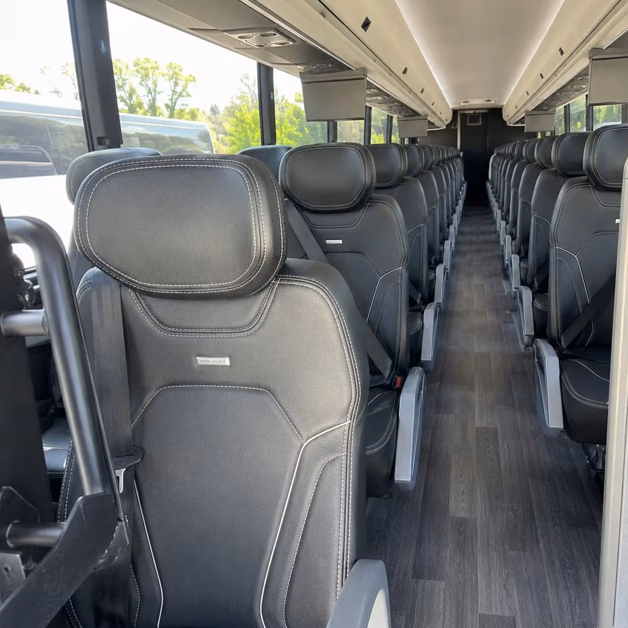 downey charter bus interior